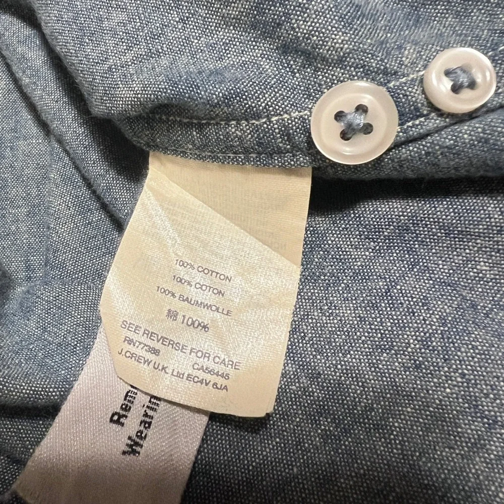 J Crew Slim Fit Chambray Button Down Shirt, Mens‎ Size XL